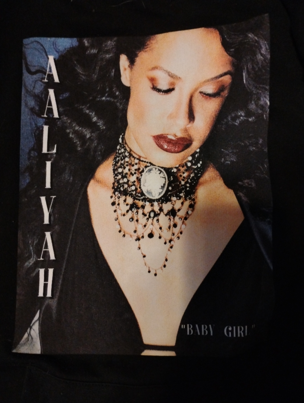 Aaliyah Black Graphic Pullover Hoodie - Aaliyah Tribute